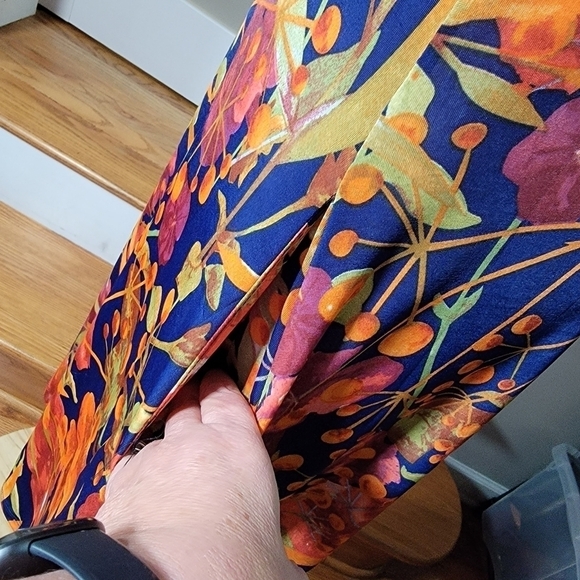 Touch Express Tropical Floral Flower Dress Stretch Knit Travel Vacation Size L - Picture 6 of 15